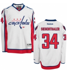 Youth Reebok Washington Capitals #34 Jonas Siegenthaler Authentic White Away NHL Jersey