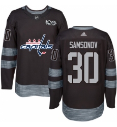 Men's Adidas Washington Capitals #30 Ilya Samsonov Authentic Black 1917-2017 100th Anniversary NHL Jersey