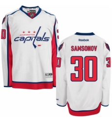 Men's Reebok Washington Capitals #30 Ilya Samsonov Authentic White Away NHL Jersey