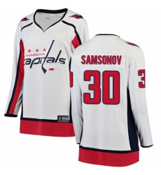 Women's Washington Capitals #30 Ilya Samsonov Fanatics Branded White Away Breakaway NHL Jersey