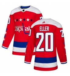 Men's Adidas Washington Capitals #20 Lars Eller Authentic Red Alternate NHL Jersey