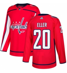 Men's Adidas Washington Capitals #20 Lars Eller Authentic Red Home NHL Jersey