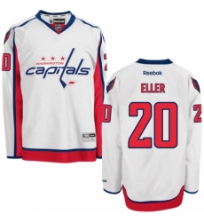 Men's Reebok Washington Capitals #20 Lars Eller Authentic White Away NHL Jersey