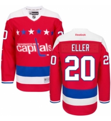 Men's Reebok Washington Capitals #20 Lars Eller Premier Red Third NHL Jersey