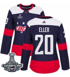 Women's Adidas Washington Capitals #20 Lars Eller Authentic Navy Blue 2018 Stadium Series 2018 Stanley Cup Final Champions NHL Jersey