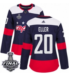 Women's Adidas Washington Capitals #20 Lars Eller Authentic Navy Blue 2018 Stadium Series 2018 Stanley Cup Final NHL Jersey