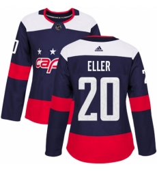 Women's Adidas Washington Capitals #20 Lars Eller Authentic Navy Blue 2018 Stadium Series NHL Jersey