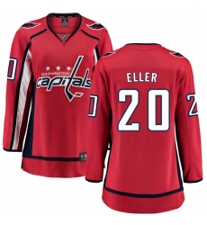 Women's Washington Capitals #20 Lars Eller Fanatics Branded Red Home Breakaway NHL Jersey