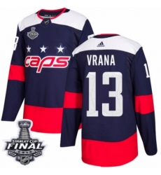 Men's Adidas Washington Capitals #13 Jakub Vrana Authentic Navy Blue 2018 Stadium Series 2018 Stanley Cup Final NHL Jersey