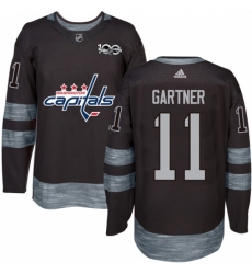 Men's Adidas Washington Capitals #11 Mike Gartner Authentic Black 1917-2017 100th Anniversary NHL Jersey