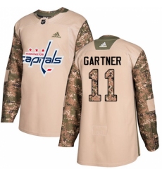 Men's Adidas Washington Capitals #11 Mike Gartner Authentic Camo Veterans Day Practice NHL Jersey