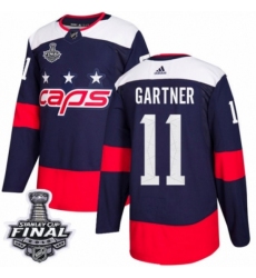 Men's Adidas Washington Capitals #11 Mike Gartner Authentic Navy Blue 2018 Stadium Series 2018 Stanley Cup Final NHL Jersey