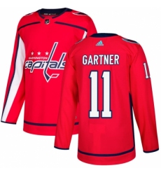 Men's Adidas Washington Capitals #11 Mike Gartner Authentic Red Home NHL Jersey