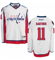 Men's Reebok Washington Capitals #11 Mike Gartner Authentic White Away NHL Jersey