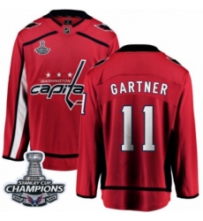 Men's Washington Capitals #11 Mike Gartner Fanatics Branded Red Home Breakaway 2018 Stanley Cup Final Champions NHL Jersey