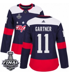 Women's Adidas Washington Capitals #11 Mike Gartner Authentic Navy Blue 2018 Stadium Series 2018 Stanley Cup Final NHL Jersey