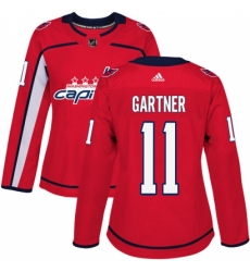 Women's Adidas Washington Capitals #11 Mike Gartner Authentic Red Home NHL Jersey