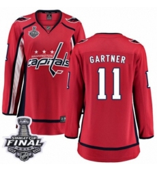 Women's Washington Capitals #11 Mike Gartner Fanatics Branded Red Home Breakaway 2018 Stanley Cup Final NHL Jersey