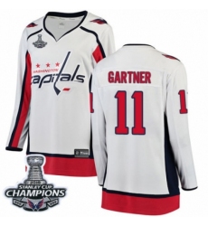 Women's Washington Capitals #11 Mike Gartner Fanatics Branded White Away Breakaway 2018 Stanley Cup Final Champions NHL Jersey