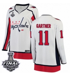 Women's Washington Capitals #11 Mike Gartner Fanatics Branded White Away Breakaway 2018 Stanley Cup Final NHL Jersey