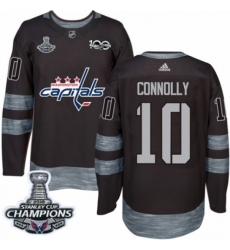 Men's Adidas Washington Capitals #10 Brett Connolly Authentic Black 1917-2017 100th Anniversary 2018 Stanley Cup Final Champions NHL Jersey