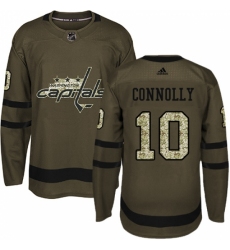 Men's Adidas Washington Capitals #10 Brett Connolly Authentic Green Salute to Service NHL Jersey