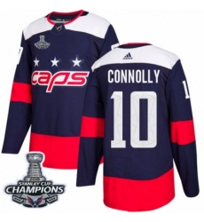 Men's Adidas Washington Capitals #10 Brett Connolly Authentic Navy Blue 2018 Stadium Series 2018 Stanley Cup Final Champions NHL Jersey