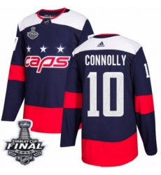 Men's Adidas Washington Capitals #10 Brett Connolly Authentic Navy Blue 2018 Stadium Series 2018 Stanley Cup Final NHL Jersey