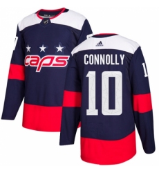 Men's Adidas Washington Capitals #10 Brett Connolly Authentic Navy Blue 2018 Stadium Series NHL Jersey