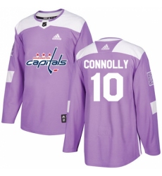 Men's Adidas Washington Capitals #10 Brett Connolly Authentic Purple Fights Cancer Practice NHL Jersey