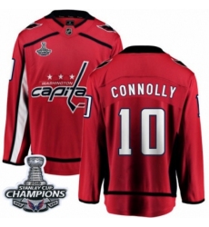 Men's Washington Capitals #10 Brett Connolly Fanatics Branded Red Home Breakaway 2018 Stanley Cup Final Champions NHL Jersey