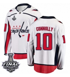 Men's Washington Capitals #10 Brett Connolly Fanatics Branded White Away Breakaway 2018 Stanley Cup Final NHL Jersey