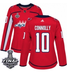 Women's Adidas Washington Capitals #10 Brett Connolly Authentic Red Home 2018 Stanley Cup Final NHL Jersey