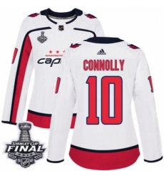 Women's Adidas Washington Capitals #10 Brett Connolly Authentic White Away 2018 Stanley Cup Final NHL Jersey