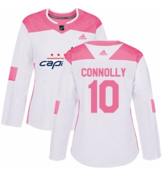 Women's Adidas Washington Capitals #10 Brett Connolly Authentic White/Pink Fashion NHL Jersey