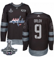 Men's Adidas Washington Capitals #9 Dmitry Orlov Authentic Black 1917-2017 100th Anniversary 2018 Stanley Cup Final Champions NHL Jersey