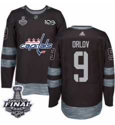 Men's Adidas Washington Capitals #9 Dmitry Orlov Authentic Black 1917-2017 100th Anniversary 2018 Stanley Cup Final NHL Jersey