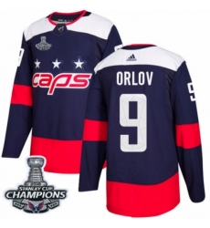 Men's Adidas Washington Capitals #9 Dmitry Orlov Authentic Navy Blue 2018 Stadium Series 2018 Stanley Cup Final Champions NHL Jersey