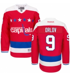 Men's Reebok Washington Capitals #9 Dmitry Orlov Authentic Red Third NHL Jersey