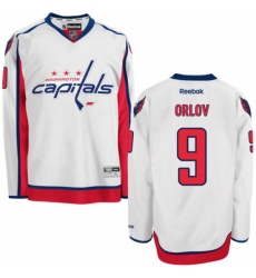 Men's Reebok Washington Capitals #9 Dmitry Orlov Authentic White Away NHL Jersey