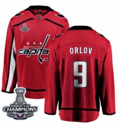 Men's Washington Capitals #9 Dmitry Orlov Fanatics Branded Red Home Breakaway 2018 Stanley Cup Final Champions NHL Jersey