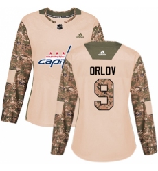 Women's Adidas Washington Capitals #9 Dmitry Orlov Authentic Camo Veterans Day Practice NHL Jersey