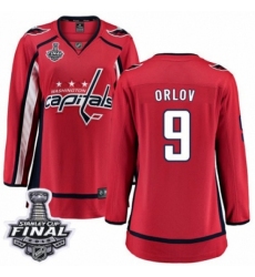 Women's Washington Capitals #9 Dmitry Orlov Fanatics Branded Red Home Breakaway 2018 Stanley Cup Final NHL Jersey