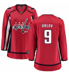 Women's Washington Capitals #9 Dmitry Orlov Fanatics Branded Red Home Breakaway NHL Jersey