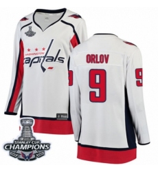 Women's Washington Capitals #9 Dmitry Orlov Fanatics Branded White Away Breakaway 2018 Stanley Cup Final Champions NHL Jersey