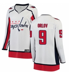 Women's Washington Capitals #9 Dmitry Orlov Fanatics Branded White Away Breakaway NHL Jersey