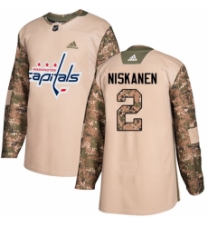 Men's Adidas Washington Capitals #2 Matt Niskanen Authentic Camo Veterans Day Practice NHL Jersey