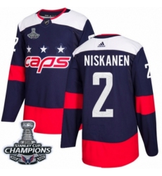 Men's Adidas Washington Capitals #2 Matt Niskanen Authentic Navy Blue 2018 Stadium Series 2018 Stanley Cup Final Champions NHL Jersey