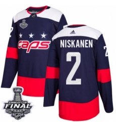 Men's Adidas Washington Capitals #2 Matt Niskanen Authentic Navy Blue 2018 Stadium Series 2018 Stanley Cup Final NHL Jersey