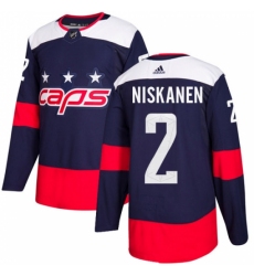 Men's Adidas Washington Capitals #2 Matt Niskanen Authentic Navy Blue 2018 Stadium Series NHL Jersey